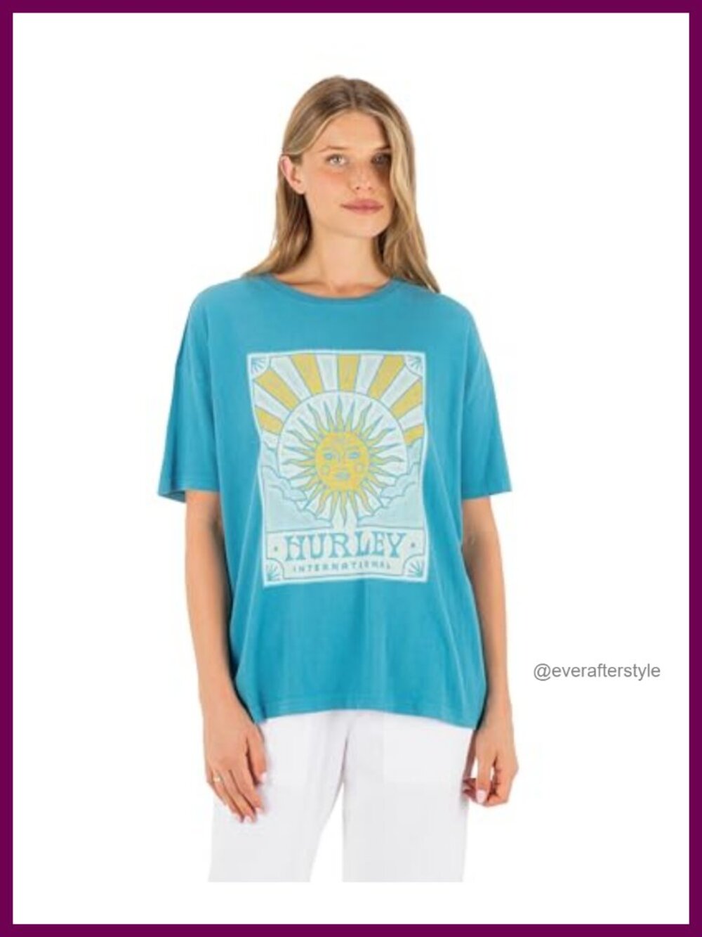 Hurley Womens Boyfriend Tee 100% Cotton Short Sleeve Surfer Graphic T-Shirt